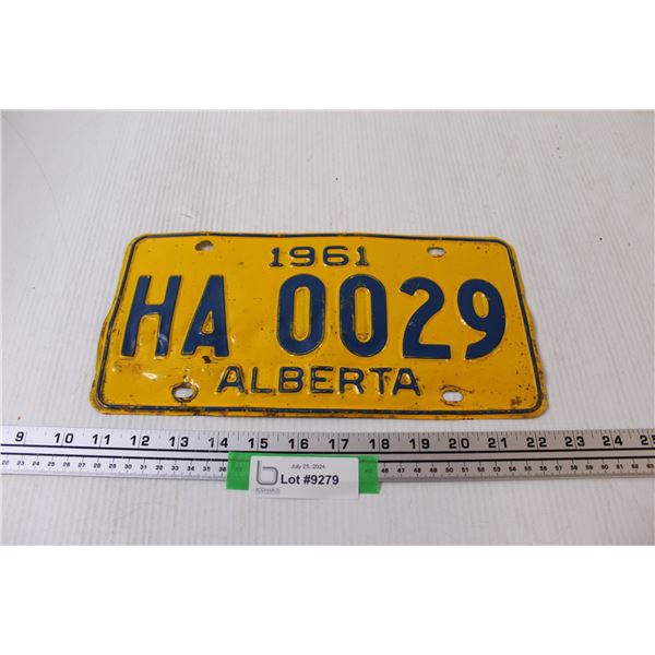 Alberta License Plate - 1961