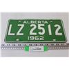 Image 1 : Alberta License Plate - 1962