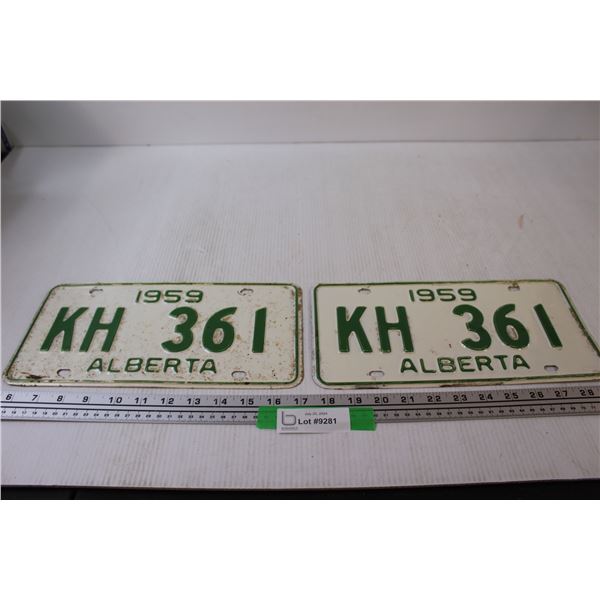 (2) Alberta License Plates - 1959