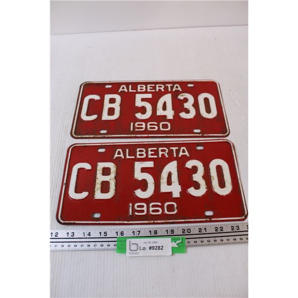 (2) Alberta License Plates - 1960