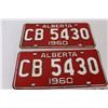 Image 2 : (2) Alberta License Plates - 1960