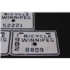 Image 3 : (3) Winnipeg Bicycle 1982 Plates