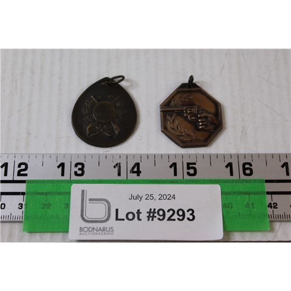 French Forces Shooting Medallion (1973) & 2nd Place Hand Gun Shooting Medallion (1976)