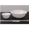 Image 1 : Indiana Milk Glass Basketweave Chip & Dip Set
