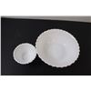 Image 2 : Indiana Milk Glass Basketweave Chip & Dip Set