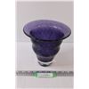 Image 1 : Purple Blown Art Glass Vase - 7" x 6"