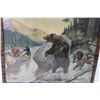 Image 2 : Framed Print of Bears by Canoe by Philip R. Goodwin (22" x 17")