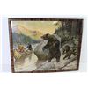 Image 4 : Framed Print of Bears by Canoe by Philip R. Goodwin (22" x 17")