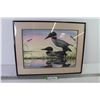 Image 1 : Signed Original Water Color of Loons (18 1/4" x 14 1/4")