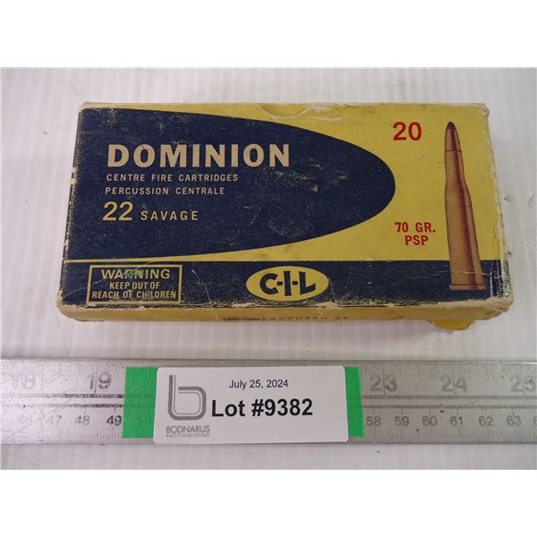 Empty Vintage Dominion Centre Fire Cartridges Box