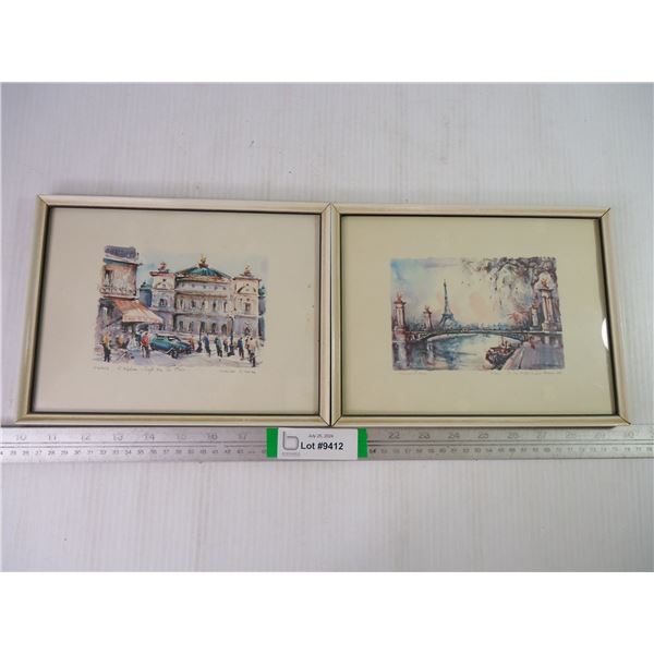 Pair of Vintage French Prints-8x10