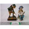 Image 1 : (1) Hand Carved German Black Forest Figurine and (1) Ceramic Figurine