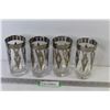 Image 1 : (4) Vintage Fleur de Lis Glasses