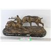Image 1 : Vintage Late 1800's Fighting Stags Sculpture "T. Carter France" (damages to base)