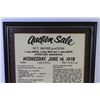Image 2 : Framed Auction Sale Sign - W.F. and Son - Rush Lake Saskatchewan (19 3/4" x 13 1/4")