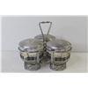 Image 4 : 1960's Libbey Condiment Set - Embossed Aluminum Covers