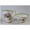 Image 2 : 1938 Royal Doulton - Glamis Thistle - Sauce Boat - Creamer & Sugar Bowl