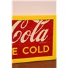 Image 4 : *Vintage Tin Coca Cola Sign in Wood Frame - 29 x 60" - Some Ware