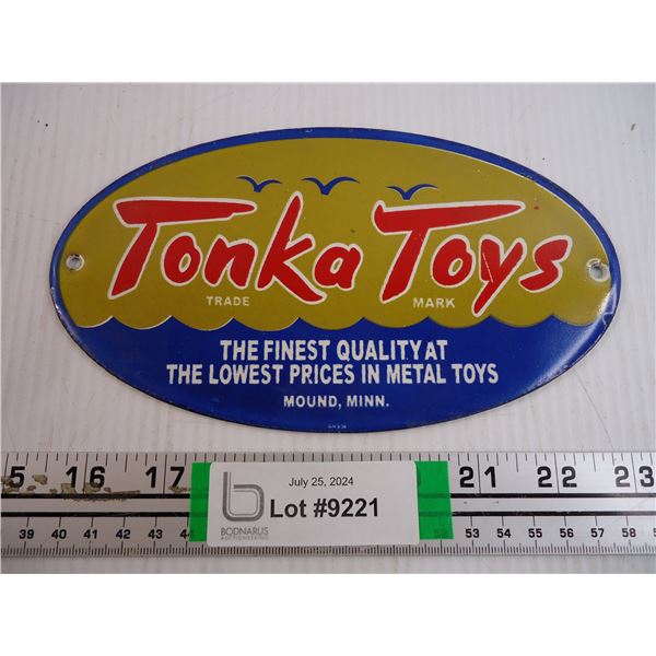 Tonka Toys Porcelain Sign-41/2 x 8