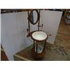 Image 3 : *Mahogany 1930's Barley Twist Wash Stand W/Mirror, Candlestick, Basin and Commode 545" High