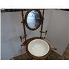 Image 7 : *Mahogany 1930's Barley Twist Wash Stand W/Mirror, Candlestick, Basin and Commode 545" High