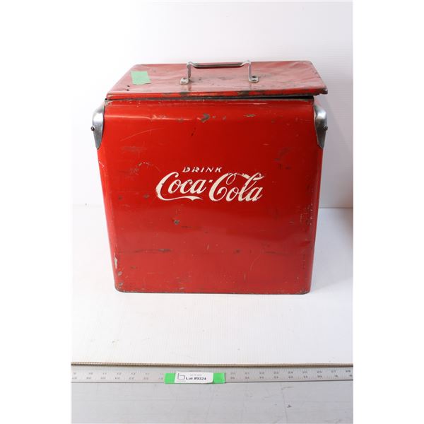 *1940-50 Coca Cola Tin Cooler with Handle and Opener
