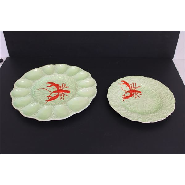 Carlton Ware Lobster Deviled Egg Tray and Serving Plate