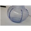 Image 4 : Unique Blue Glass Ribbed Vase -12" Tall