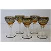 Image 5 : (5) Hand Blown Twist Stem Liquor Glasses