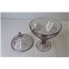 Image 2 : Early Purple Pressed Glass Covered Dish (minor rim chips)