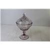 Image 4 : Early Purple Pressed Glass Covered Dish (minor rim chips)