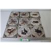 Image 1 : (9) Vintage German Wildlife Ceramic Tiles (some tiles missing frames)