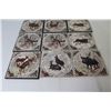 Image 4 : (9) Vintage German Wildlife Ceramic Tiles (some tiles missing frames)