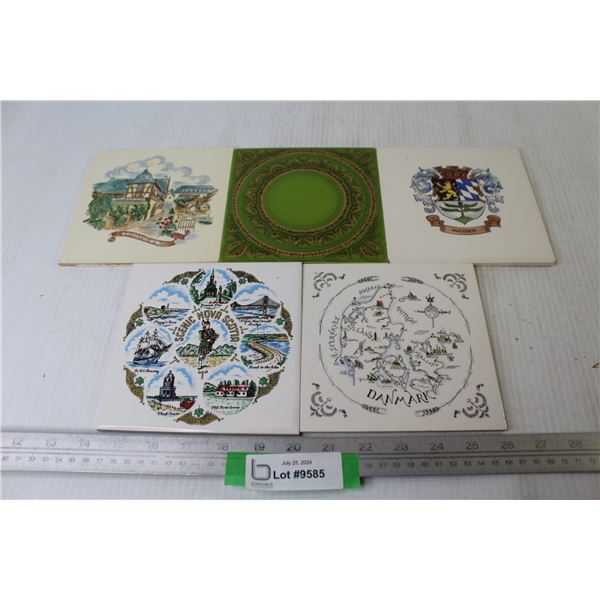 (5) Assorted Ceramic Tiles