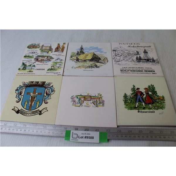 (6) Assorted Ceramic Tiles