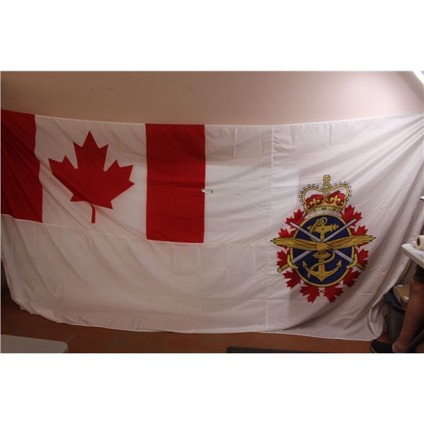 Canadian Forces Ensign Flag - Stamped "Canadiana Cafe April 1975" (72" x 144" Like New)