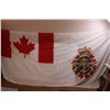 Image 1 : Canadian Forces Ensign Flag - Stamped "Canadiana Cafe April 1975" (72" x 144" Like New)