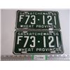 Image 1 : Pair of 1956 Saskatchewan Farm License Plates