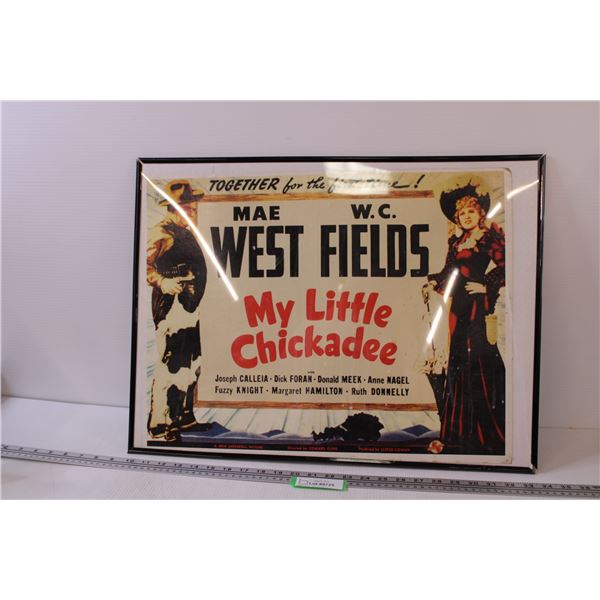 Framed Poster for Little Chickadee - Mae West and WC Fields - 24 x 18