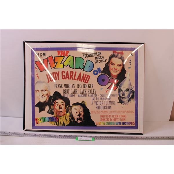 Framed Wizard of Oz Poster - Judy Garland - 24 x 18 - Missing 1 Piece of Frame