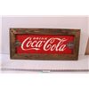 Image 1 : Wood Framed Vintage Coca Cola Sign - 29 x 13.5