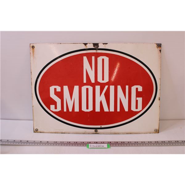 Porcelain No Smoking Sign - 20 x 14