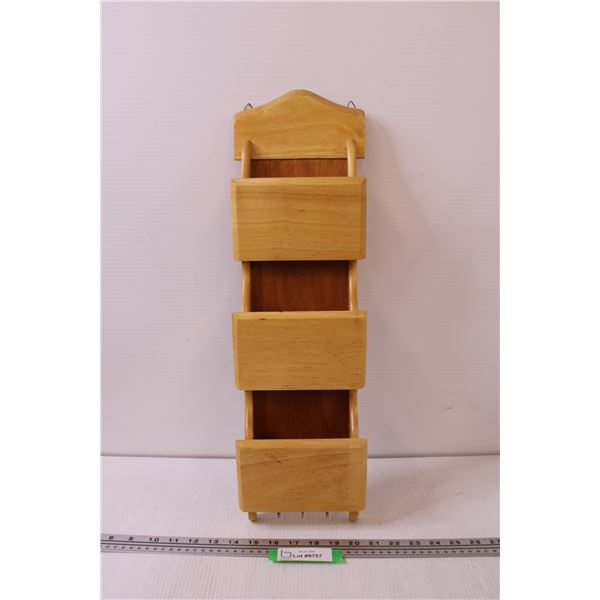 Wooden Key and Letter Holder - 22.5 Tall