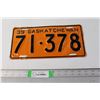 Image 1 : 1939 Saskatchewan License Plate