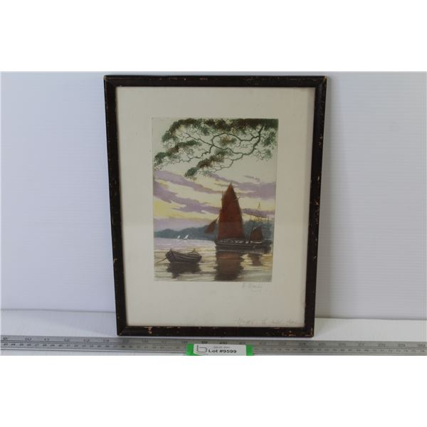 Early Signed "S. Marly" Lithograph (13" x 10")