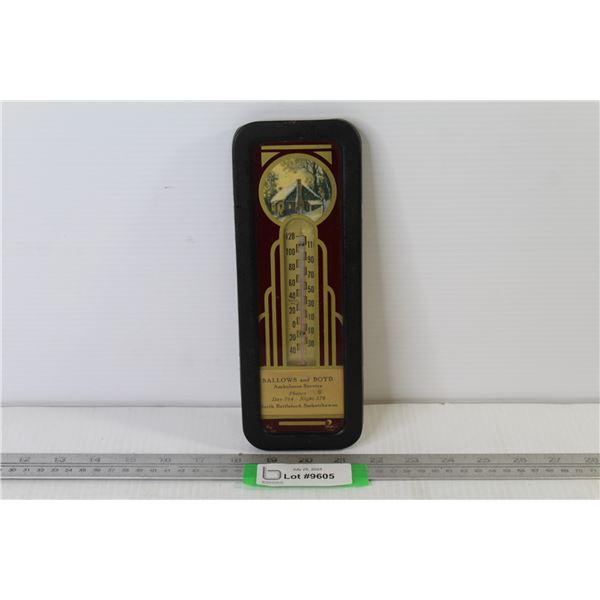Thermometer - Sallows & Boyd North Battleford Sk.