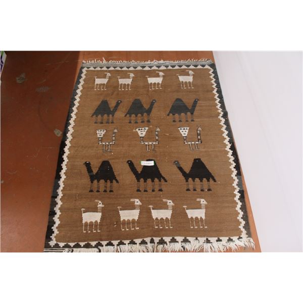 Vintage Hand Woven Kilim Carpet - (Middle East - 40" x 48")