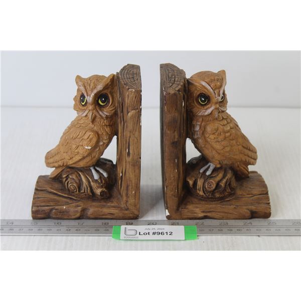(2) Pottery Owl Bookends
