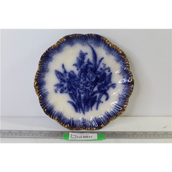 1880's Flow Blue Plate (cracking)