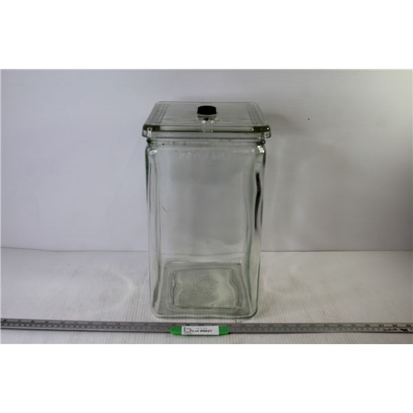 Glass Battery Jar w/Lid (lid has chips)